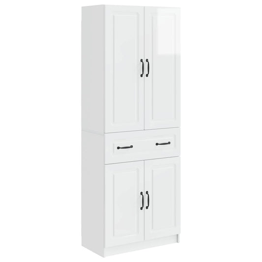 Cabinet Set 2 pcs High Gloss White Engineered Wood Cabinet Set 2 pcs High Gloss White Engineered Wood