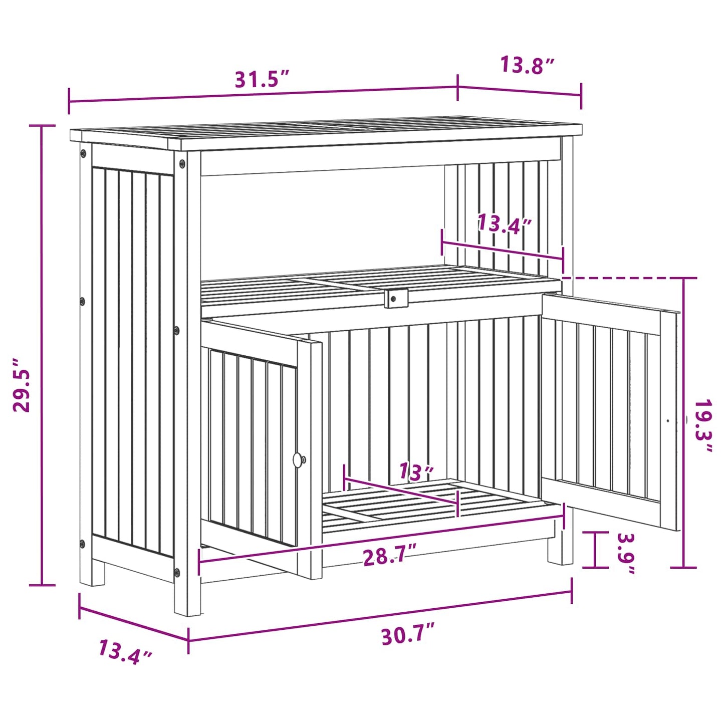 Garden Console Table Light Acacia 80 x 35 x 75 cm