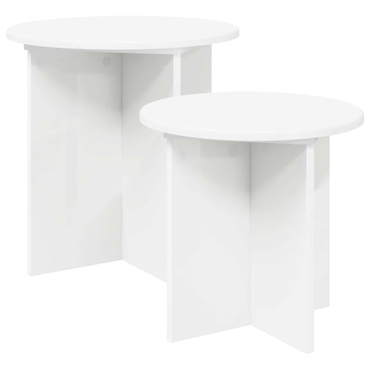Side Table Set 2 pcs Ø 45 x 45 cm Engineered Wood Side Table Set 2 pcs Ø 45 x 45 cm Engineered Wood