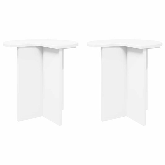 Side Table 2 pcs White Ø 39 x 38 cm Engineered Wood Side Table 2 pcs White Ø 39 x 38 cm Engineered Wood