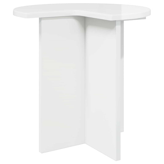 Side Table High Gloss White Ø 39 x 38 cm Engineered Wood Side Table High Gloss White Ø 39 x 38 cm Engineered Wood