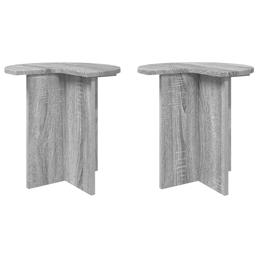 Side Table 2 pcs Grey Sonoma Ø 39 x 38 cm Engineered Wood Side Table 2 pcs Grey Sonoma Ø 39 x 38 cm Engineered Wood