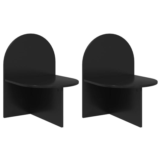 Bedside Table 2 pcs Black Oak 48 x 49 x 65 cm Engineered Wood Bedside Table 2 pcs Black Oak 48 x 49 x 65 cm Engineered Wood