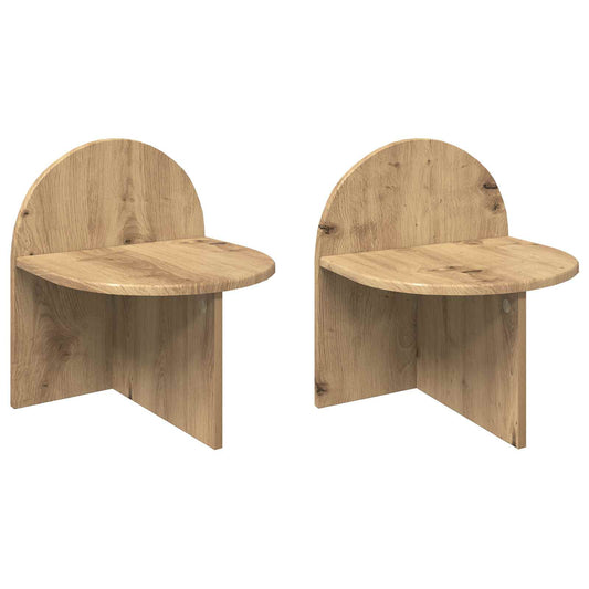 Bedside Table 2 pcs Artisan Oak 40 x 35.5 x 45.5 cm Bedside Table 2 pcs Artisan Oak 40 x 35.5 x 45.5 cm