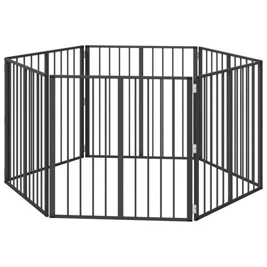 Dog Gate 6 pcs Black 80 x 80 cm Galvanised Steel Dog Gate 6 pcs Black 80 x 80 cm Galvanised Steel