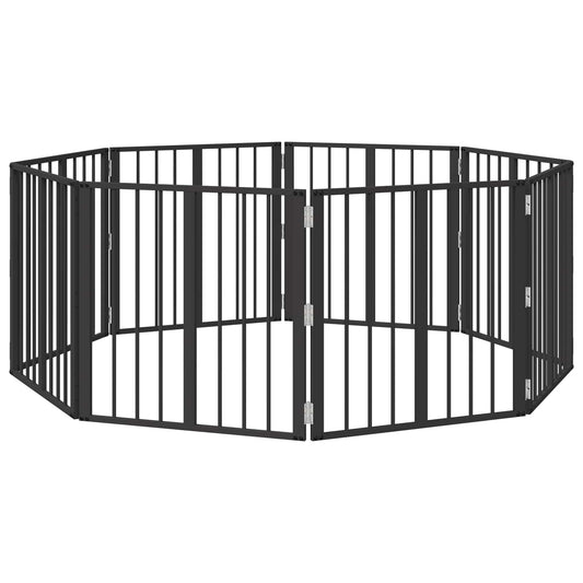 Dog Gate 8 pcs Black 60 x 60 cm Galvanised Steel Dog Gate 8 pcs Black 60 x 60 cm Galvanised Steel