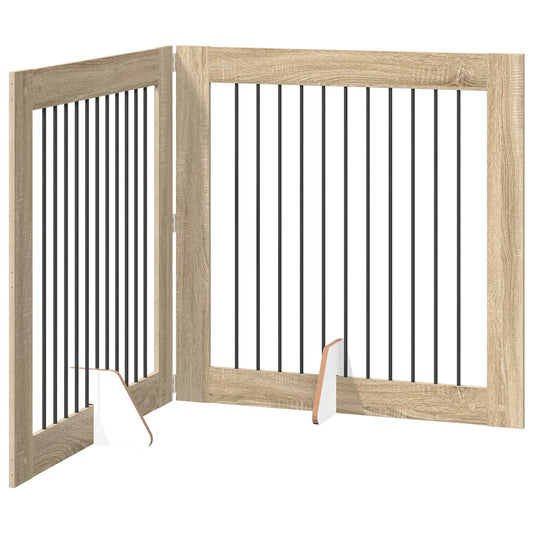Foldable Dog Gate with Stands 2 pcs Sonoma Oak 200.5 cm Foldable Dog Gate with Stands 2 pcs Sonoma Oak 200.5 cm