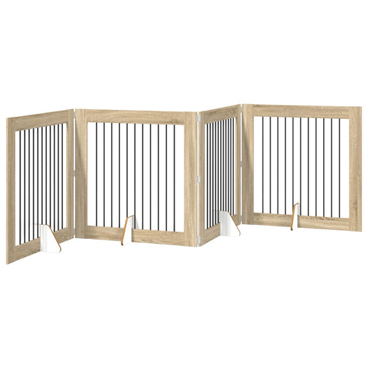 Foldable Dog Gate with Stands 4 pcs Sonoma Oak 401 cm Foldable Dog Gate with Stands 4 pcs Sonoma Oak 401 cm