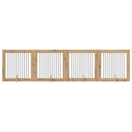 Foldable Dog Gate with Stands 4 pcs Artisan Oak 401 cm Foldable Dog Gate with Stands 4 pcs Artisan Oak 401 cm