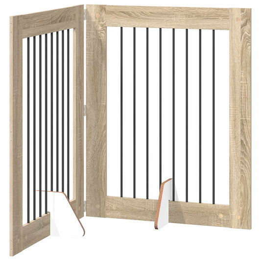 Foldable Dog Gate with Stands 2 pcs Sonoma Oak 160.5 cm Foldable Dog Gate with Stands 2 pcs Sonoma Oak 160.5 cm