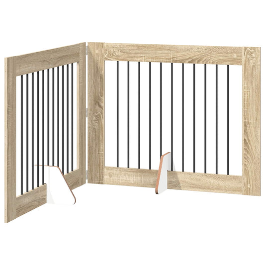 Foldable Dog Gate with Stands 2 pcs Sonoma Oak 200.5 cm Foldable Dog Gate with Stands 2 pcs Sonoma Oak 200.5 cm