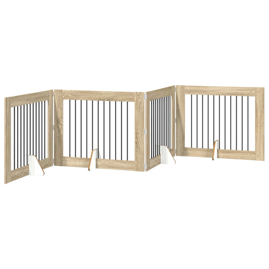 Foldable Dog Gate with Stands 4 pcs Sonoma Oak 401 cm Foldable Dog Gate with Stands 4 pcs Sonoma Oak 401 cm