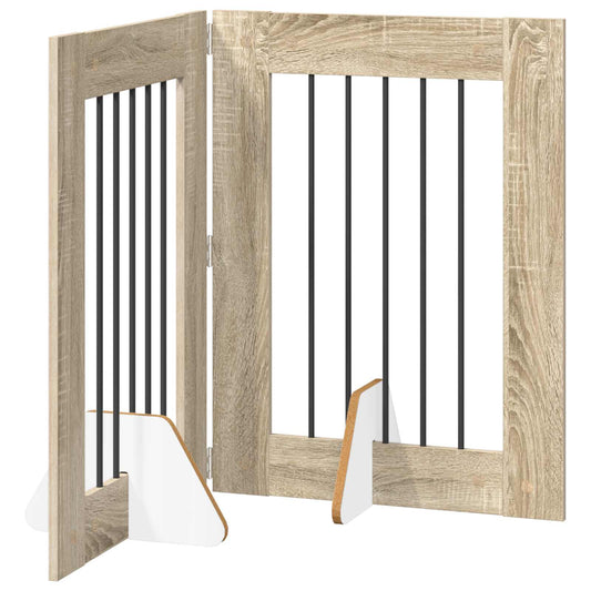 Foldable Dog Gate with Stands 2 pcs Sonoma Oak 120.5 cm Foldable Dog Gate with Stands 2 pcs Sonoma Oak 120.5 cm