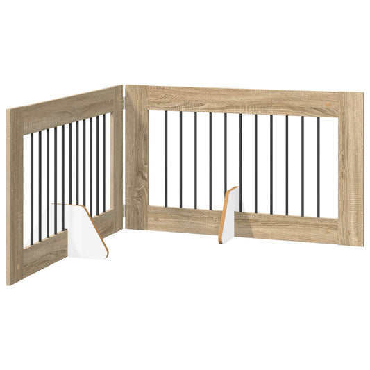 Foldable Dog Gate with Stands 2 pcs Sonoma Oak 200.5 cm Foldable Dog Gate with Stands 2 pcs Sonoma Oak 200.5 cm