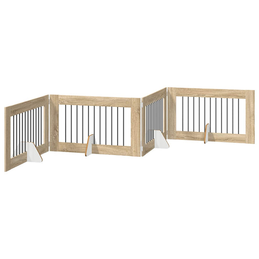 Foldable Dog Gate with Stands 4 pcs Sonoma Oak 401 cm Foldable Dog Gate with Stands 4 pcs Sonoma Oak 401 cm