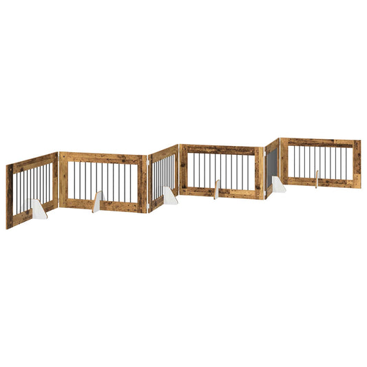 Foldable Dog Gate with Stands 6 pcs Old Wood 602 cm Foldable Dog Gate with Stands 6 pcs Old Wood 602 cm