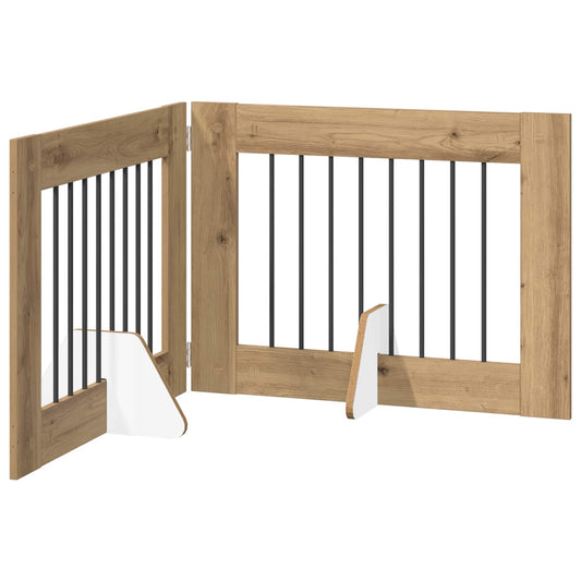 Foldable Dog Gate with Stands 2 pcs Artisan Oak 160.5 cm Foldable Dog Gate with Stands 2 pcs Artisan Oak 160.5 cm