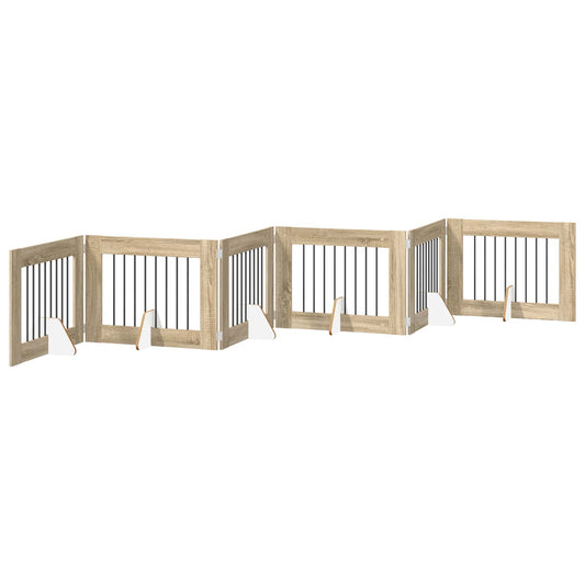 Foldable Dog Gate with Stands 6 pcs Sonoma Oak 482 cm Foldable Dog Gate with Stands 6 pcs Sonoma Oak 482 cm