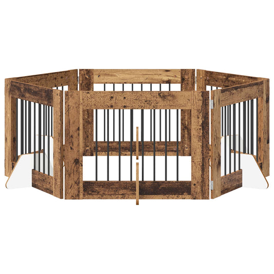 Foldable Dog Gate with Stands 6 pcs Old Wood 482 cm Foldable Dog Gate with Stands 6 pcs Old Wood 482 cm