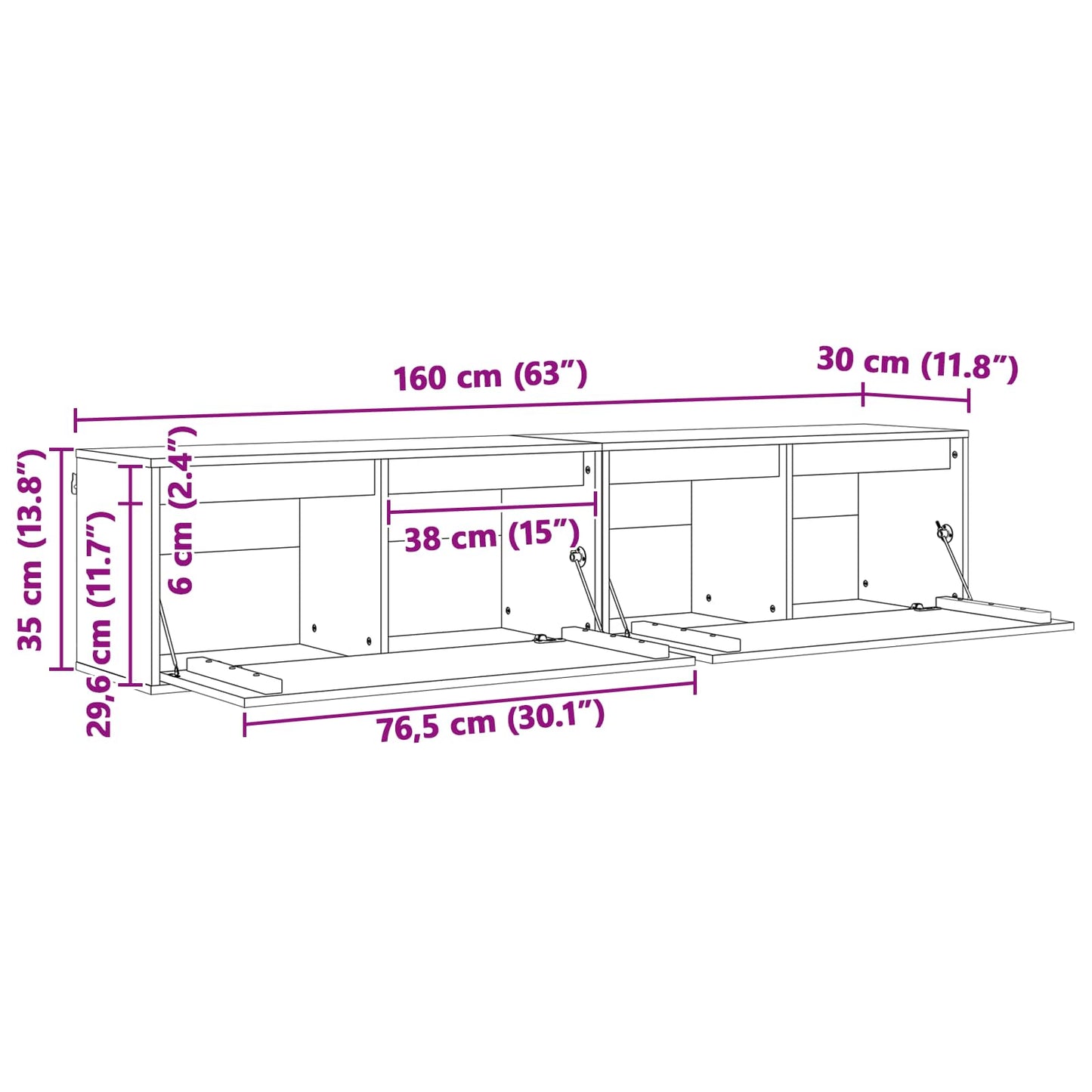 Wall Cabinet 2 pcs Wax Brown 80 x 30 x 35 cm Solid Pine Wood