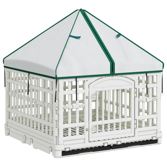 4 Panel Dog Playpen with Roof 177.5 x 154.5 x 112 cm Plastic 4 Panel Dog Playpen with Roof 177.5 x 154.5 x 112 cm Plastic