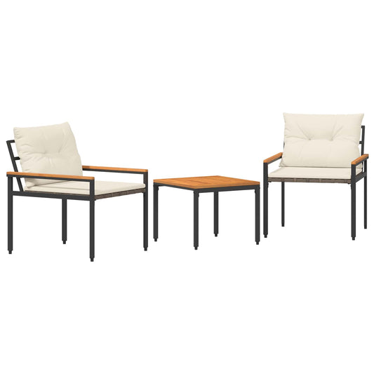 Outdoor Furniture Set 3 pcs Cream White Poly Rattan Outdoor Furniture Set 3 pcs Cream White Poly Rattan