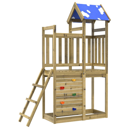 Play Tower Brown 110.5 x 52.5 x 215cm Solid Impregnated Wood Play Tower Brown 110.5 x 52.5 x 215cm Solid Impregnated Wood