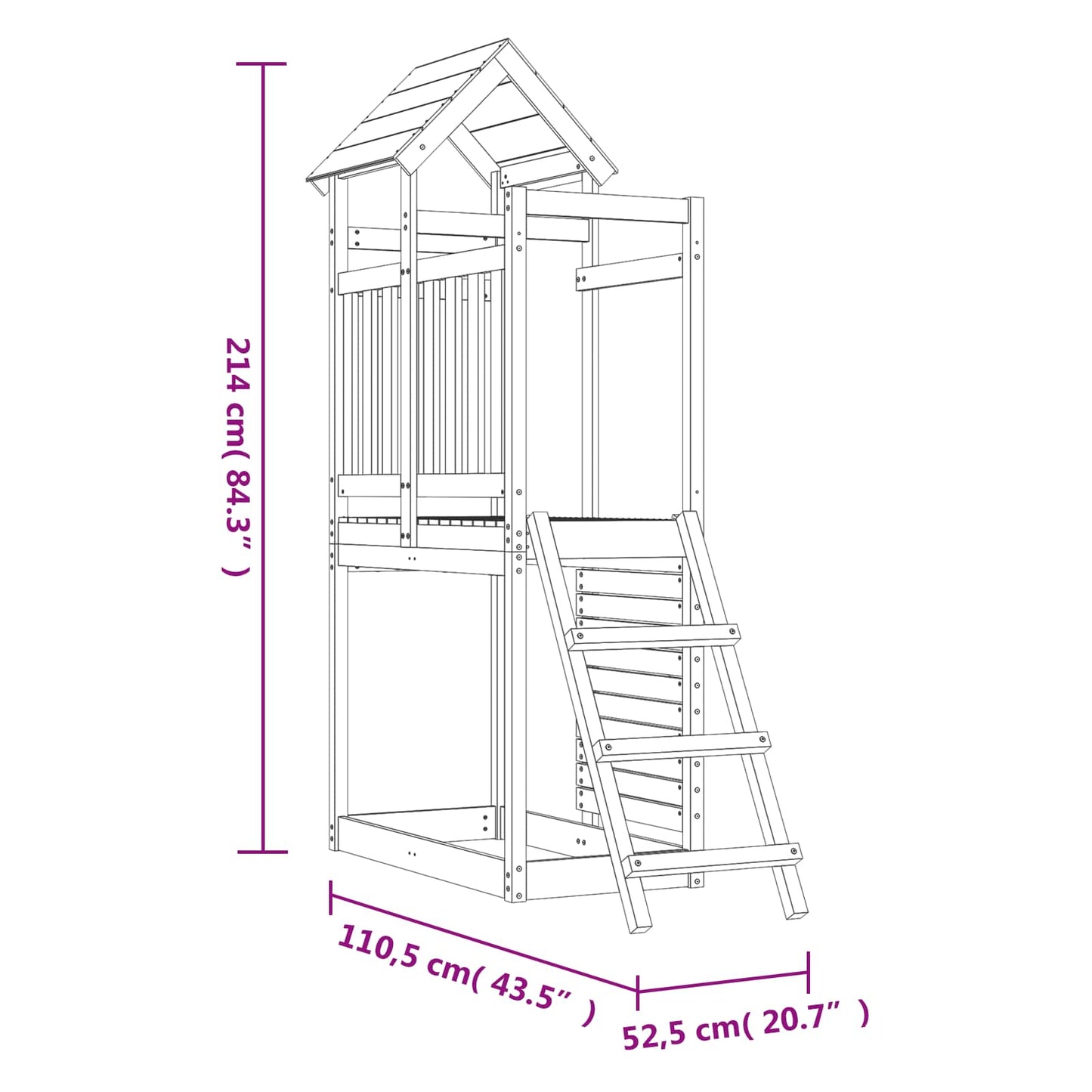 Play Tower Brown Solid Douglas Wood