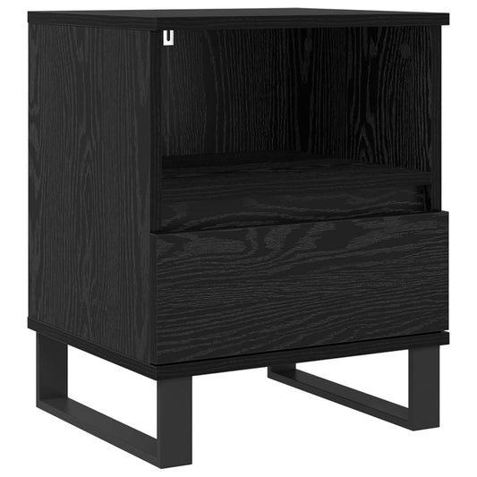 Bed Cabinet Black Oak 40 x 35 x 50 cm Engineered Wood Bed Cabinet Black Oak 40 x 35 x 50 cm Engineered Wood