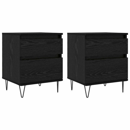 Bed Cabinet Black Oak 40 x 35 x 50 cm Engineered Wood Bed Cabinet Black Oak 40 x 35 x 50 cm Engineered Wood