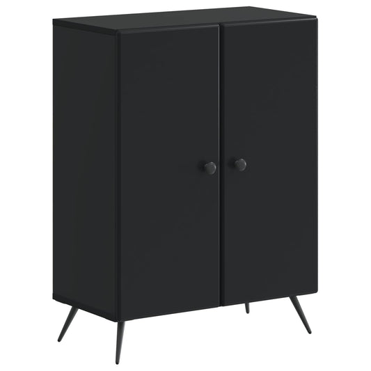 3 Piece Bathroom Cabinet Set BREDA Black Engineered Wood 3 Piece Bathroom Cabinet Set BREDA Black Engineered Wood