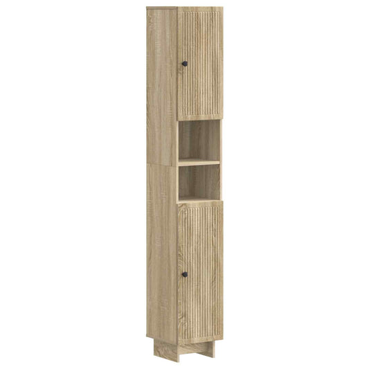 2 Piece Bathroom Cabinet Set EDE Sonoma Oak Engineered Wood 2 Piece Bathroom Cabinet Set EDE Sonoma Oak Engineered Wood