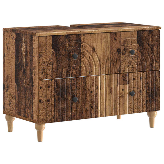 2 Piece Bathroom Cabinet Set ALKMAAR Old Wood Engineered Wood 2 Piece Bathroom Cabinet Set ALKMAAR Old Wood Engineered Wood