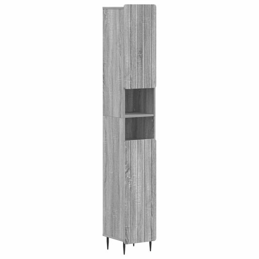 2 Piece Bathroom Cabinet Set ZWOLLE Grey Sonoma Engineered Wood 2 Piece Bathroom Cabinet Set ZWOLLE Grey Sonoma Engineered Wood