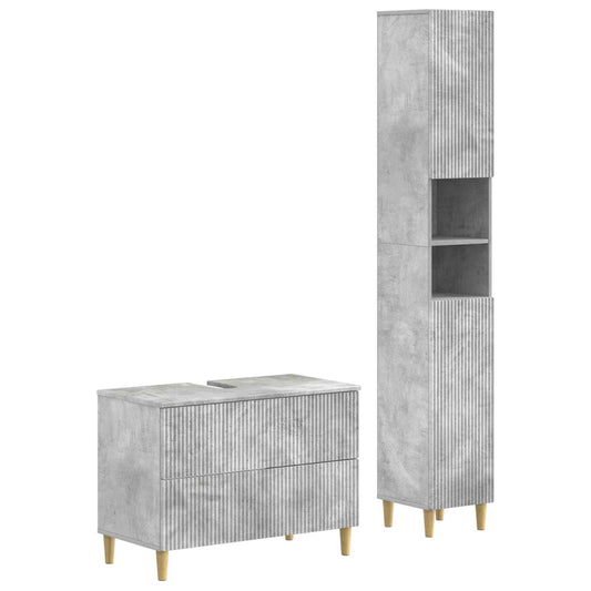 2 Piece Bathroom Cabinet Set ARNHEM Concrete Grey 2 Piece Bathroom Cabinet Set ARNHEM Concrete Grey