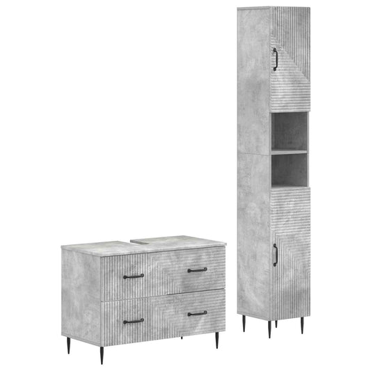 2 Piece Bathroom Cabinet Set HAARLEM Concrete Grey 2 Piece Bathroom Cabinet Set HAARLEM Concrete Grey