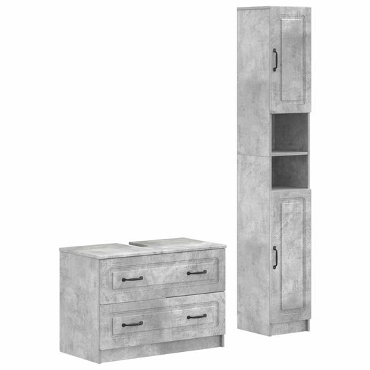 2 Piece Bathroom Cabinet Set UTRECHT Concrete Grey 2 Piece Bathroom Cabinet Set UTRECHT Concrete Grey