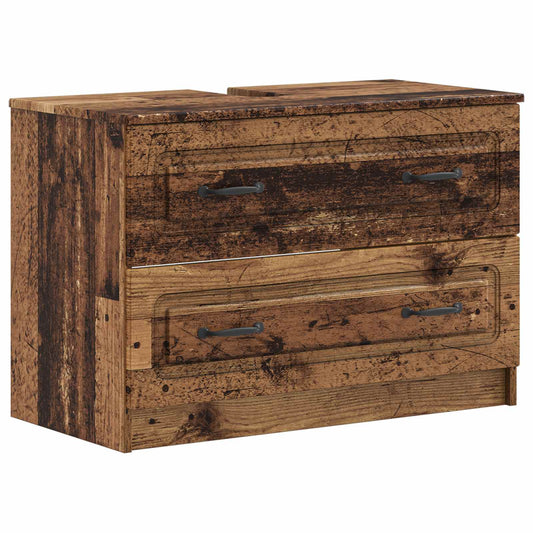 2 Piece Bathroom Cabinet Set UTRECHT Old Wood Engineered Wood 2 Piece Bathroom Cabinet Set UTRECHT Old Wood Engineered Wood