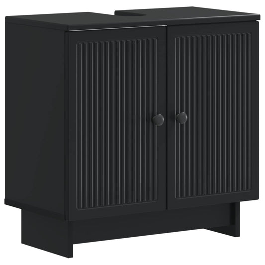 2 Piece Bathroom Cabinet Set EDE Black Engineered Wood 2 Piece Bathroom Cabinet Set EDE Black Engineered Wood