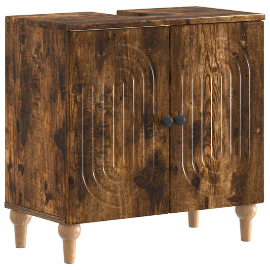 2 Piece Bathroom Cabinet Set ALKMAAR Smoked Oak Engineered Wood 2 Piece Bathroom Cabinet Set ALKMAAR Smoked Oak Engineered Wood