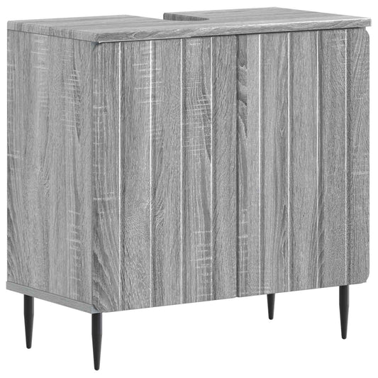 2 Piece Bathroom Cabinet Set ZWOLLE Grey Sonoma Engineered Wood 2 Piece Bathroom Cabinet Set ZWOLLE Grey Sonoma Engineered Wood