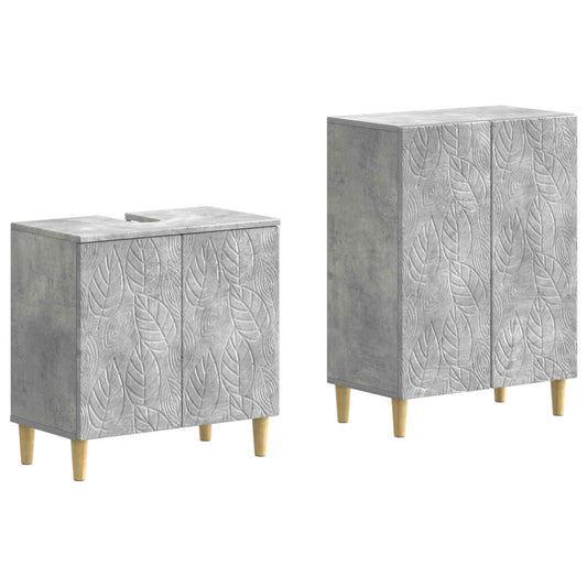 2 Piece Bathroom Cabinet Set DELFT Concrete Grey 2 Piece Bathroom Cabinet Set DELFT Concrete Grey