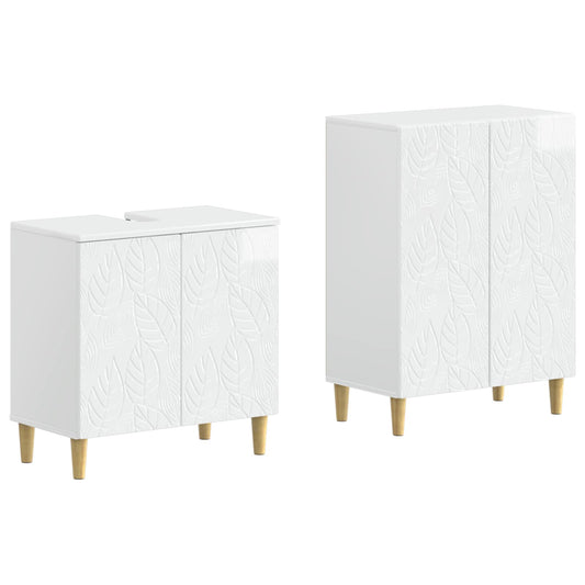 2 Piece Bathroom Cabinet Set DELFT High Gloss White 2 Piece Bathroom Cabinet Set DELFT High Gloss White