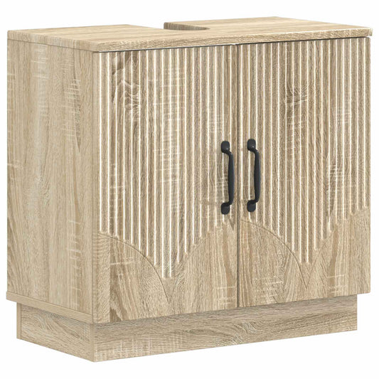 2 Piece Bathroom Cabinet Set HOORN Sonoma Oak Engineered Wood 2 Piece Bathroom Cabinet Set HOORN Sonoma Oak Engineered Wood