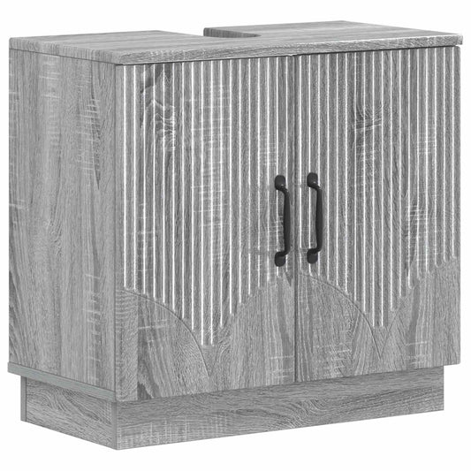 2 Piece Bathroom Cabinet Set HOORN Grey Sonoma Engineered Wood 2 Piece Bathroom Cabinet Set HOORN Grey Sonoma Engineered Wood