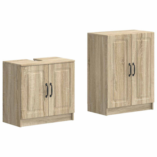 2 Piece Bathroom Cabinet Set UTRECHT Sonoma Oak Engineered Wood 2 Piece Bathroom Cabinet Set UTRECHT Sonoma Oak Engineered Wood