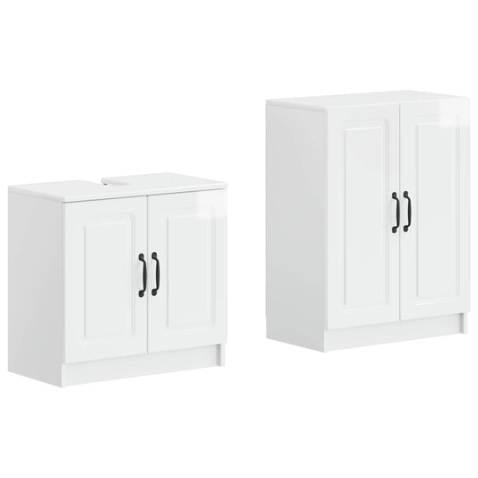 2 Piece Bathroom Cabinet Set UTRECHT High Gloss White 2 Piece Bathroom Cabinet Set UTRECHT High Gloss White