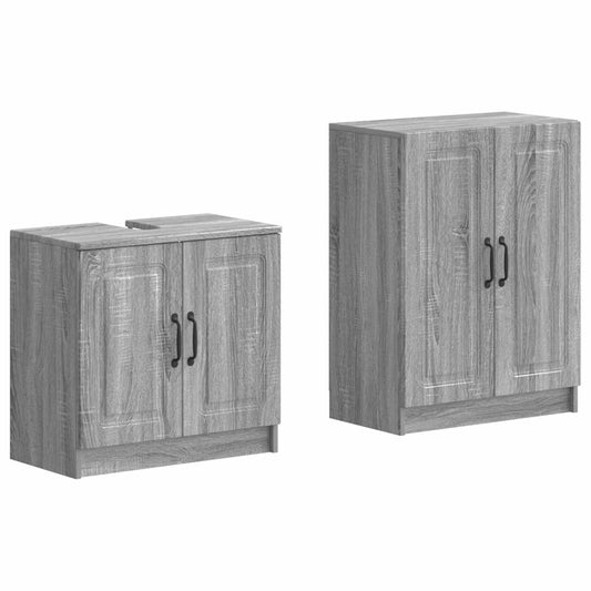 2 Piece Bathroom Cabinet Set UTRECHT Grey Sonoma 2 Piece Bathroom Cabinet Set UTRECHT Grey Sonoma