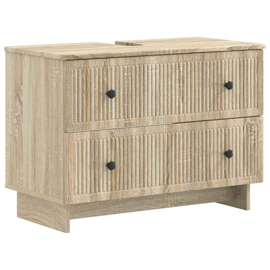 2 Piece Bathroom Cabinet Set EDE Sonoma Oak Engineered Wood 2 Piece Bathroom Cabinet Set EDE Sonoma Oak Engineered Wood
