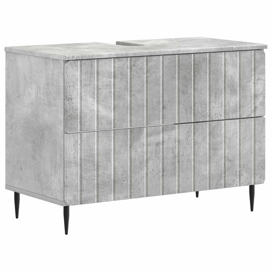 2 Piece Bathroom Cabinet Set ZWOLLE Concrete Grey 2 Piece Bathroom Cabinet Set ZWOLLE Concrete Grey